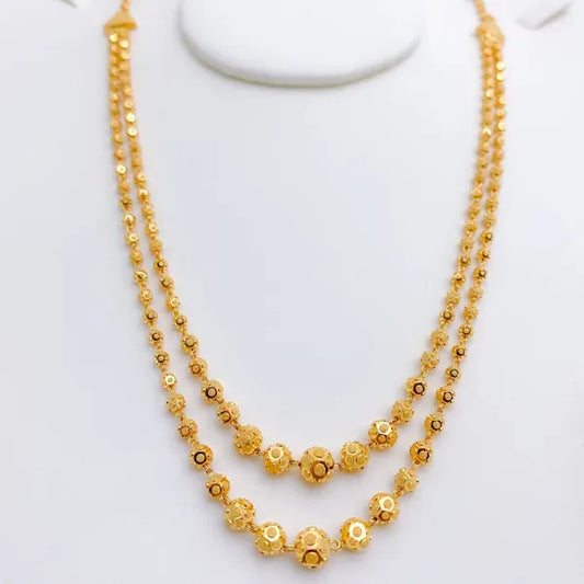 Stylish Two Layer Mala With Micro Gold Finish | Gift For Her